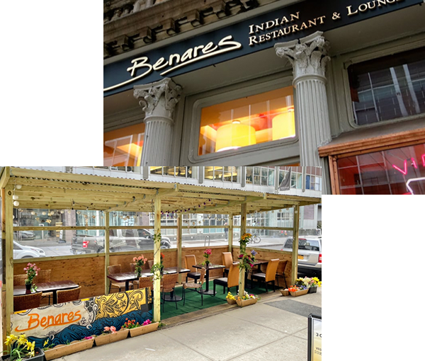 Benares Indian Restaurant View of Our NYC Location